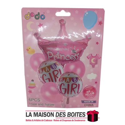 La Maison des Boîtes - Ensemble de Ballons d'Anniversaire Bébé Fille  - Rose - Tunisie Meilleur Prix (Idée Cadeau, Gift Box, Déc