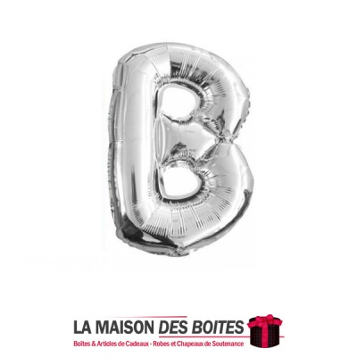 La Maison des Boîtes - Ballon en Aluminium Métallique Lettre B - Argent -18" - Tunisie Meilleur Prix (Idée Cadeau, Gift Box, Déc