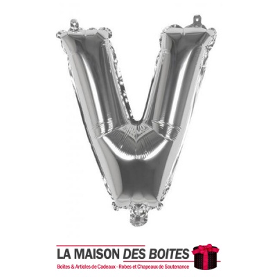 La Maison des Boîtes - Ballon en Aluminium Métallique Lettre V - Argent -18" - Tunisie Meilleur Prix (Idée Cadeau, Gift Box, Déc