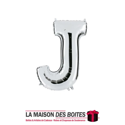 La Maison des Boîtes - Ballon en Aluminium Métallique Lettre J - Argent -18" - Tunisie Meilleur Prix (Idée Cadeau, Gift Box, Déc