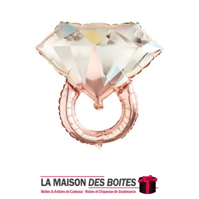 La Maison des Boîtes - Ballon Feuille d'Aluminium Forme Bague en Diamant - Tunisie Meilleur Prix (Idée Cadeau, Gift Box, Décorat