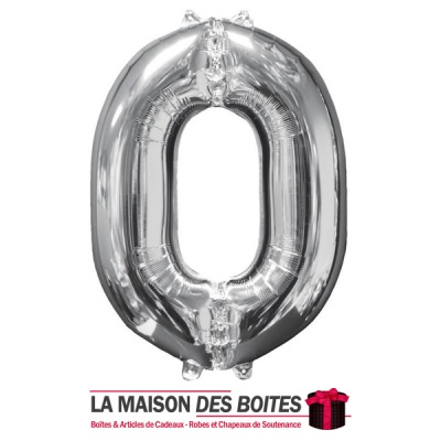 La Maison des Boîtes - Ballon en Aluminium Métallique Nombre 0 - Argent -18" - Tunisie Meilleur Prix (Idée Cadeau, Gift Box, Déc