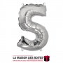 La Maison des Boîtes - Ballon en Aluminium Métallique Nombre 5- Argent -18" - Tunisie Meilleur Prix (Idée Cadeau, Gift Box, Déco