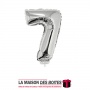 La Maison des Boîtes - Ballon en Aluminium Métallique Nombre 7- Argent -18" - Tunisie Meilleur Prix (Idée Cadeau, Gift Box, Déco