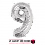 La Maison des Boîtes - Ballon en Aluminium Métallique Nombre 9- Argent -18" - Tunisie Meilleur Prix (Idée Cadeau, Gift Box, Déco