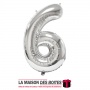 La Maison des Boîtes - Ballon en Aluminium Métallique Nombre 6- Argent -18" - Tunisie Meilleur Prix (Idée Cadeau, Gift Box, Déco