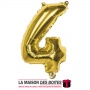La Maison des Boîtes - Ballon en Aluminium Métallique Chiffre Numéro 4 - Gold -18" - Tunisie Meilleur Prix (Idée Cadeau, Gift Bo