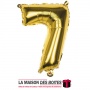 La Maison des Boîtes - Ballon en Aluminium Métallique Chiffre Numéro 7- Gold -18" - Tunisie Meilleur Prix (Idée Cadeau, Gift Box
