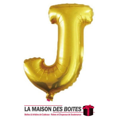 La Maison des Boîtes - Ballon en Aluminium Métallique Lettre  J - Gold -18" - Tunisie Meilleur Prix (Idée Cadeau, Gift Box, Déco