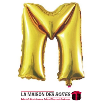 La Maison des Boîtes - Ballon en Aluminium Métallique Lettre M - Gold -18" - Tunisie Meilleur Prix (Idée Cadeau, Gift Box, Décor