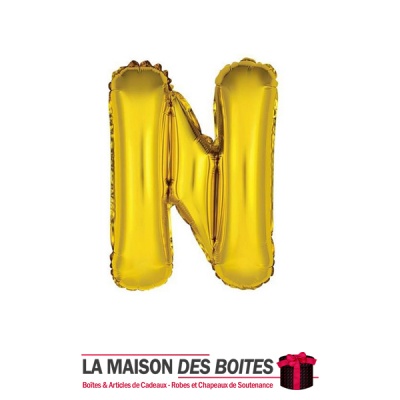 La Maison des Boîtes - Ballon en Aluminium Métallique Lettre N - Gold -18" - Tunisie Meilleur Prix (Idée Cadeau, Gift Box, Décor