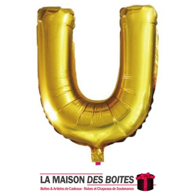 La Maison des Boîtes - Ballon en Aluminium Métallique Lettre U - Gold -18" - Tunisie Meilleur Prix (Idée Cadeau, Gift Box, Décor