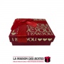 La Maison des Boîtes - Coffret Chocolat de 09 Pièces -Carré "Love You" Rouge - Tunisie Meilleur Prix (Idée Cadeau, Gift Box, Déc
