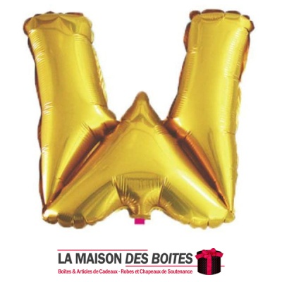 La Maison des Boîtes - Ballon en Aluminium Métallique Lettre W - Gold -18" - Tunisie Meilleur Prix (Idée Cadeau, Gift Box, Décor