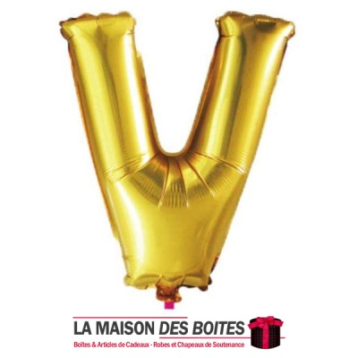 La Maison des Boîtes - Ballon en Aluminium Métallique Lettre V - Gold -18" - Tunisie Meilleur Prix (Idée Cadeau, Gift Box, Décor