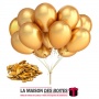 La Maison des Boîtes - Lot de 50 Ballons Nacrés Métalliques Doré 100% Latex - Tunisie Meilleur Prix (Idée Cadeau, Gift Box, Déco