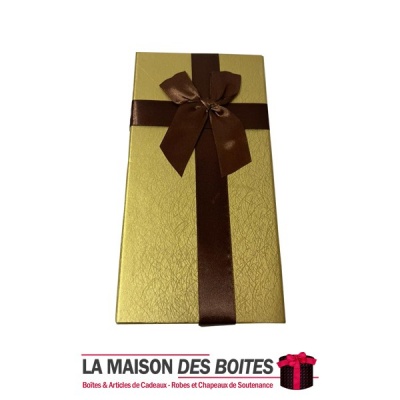 La Maison des Boîtes - Coffret Chocolat Rectangulaire de 18 Pièces- Gold - Tunisie Meilleur Prix (Idée Cadeau, Gift Box, Décorat