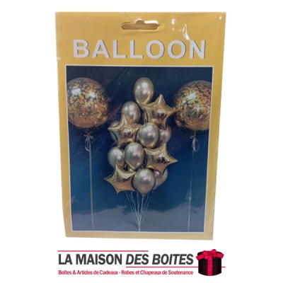 La Maison des Boîtes - Lot de 15 Ballons de Décoration Nacrés de Différents Formes - Gold - Tunisie Meilleur Prix (Idée Cadeau, 