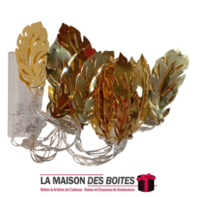 La Maison des Boîtes - Guirlandes Lumineuses de Décoration - Feuille Métallique Dorés - Tunisie Meilleur Prix (Idée Cadeau, Gift