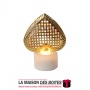 La Maison des Boîtes - Veilleuse Sous Forme de Cœur Métallique Doré - Tunisie Meilleur Prix (Idée Cadeau, Gift Box, Décoration, 
