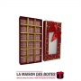 La Maison des Boîtes - Coffret Chocolat Rectangulaire de 18 Pièces-Rouge Pointé en Doré - Tunisie Meilleur Prix (Idée Cadeau, Gi