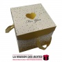 La Maison des Boîtes - Boîte Cadeau avec Ruban satiné Gold (15x15x15cm) - Tunisie Meilleur Prix (Idée Cadeau, Gift Box, Décorati