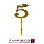 La Maison des Boîtes - Décoration de gâteau en Acrylique avec Couronne numéro 5 - Doré - Tunisie Meilleur Prix (Idée Cadeau, Gif