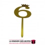 La Maison des Boîtes - Décoration de gâteau en Acrylique avec Couronne numéro 6 - Doré - Tunisie Meilleur Prix (Idée Cadeau, Gif