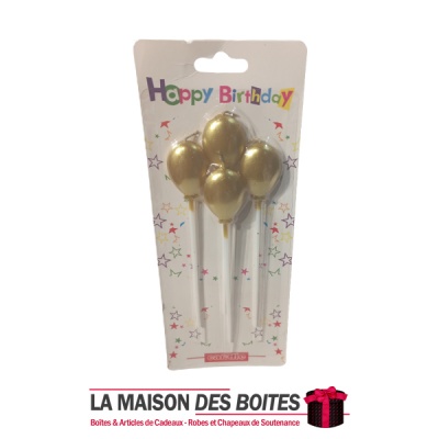La Maison des Boîtes - Lot de 4 Bougies Ronds Pailletées - Doré - Tunisie Meilleur Prix (Idée Cadeau, Gift Box, Décoration, Sout