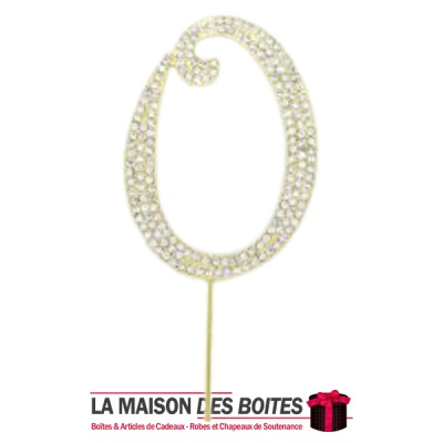 La Maison des Boîtes - Décoration de Gâteau Chiffres Doré Diamant Numéro 0 - Tunisie Meilleur Prix (Idée Cadeau, Gift Box, Décor