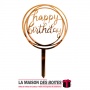 La Maison des Boîtes - Garniture à Gâteau en Acrylique Doré Miroir joyeux anniversaire avec cercle - Tunisie Meilleur Prix (Idée