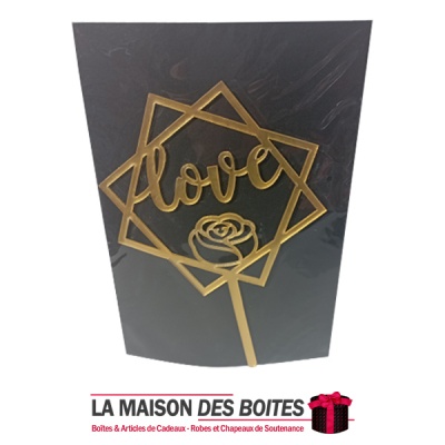 La Maison des Boîtes - Garniture à Gâteau en Acrylique Doré Miroir "Love " - Tunisie Meilleur Prix (Idée Cadeau, Gift Box, Décor