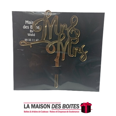 La Maison des Boîtes - Garniture à Gâteau en Acrylique Doré Miroir D'engagement - Tunisie Meilleur Prix (Idée Cadeau, Gift Box, 