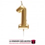 La Maison des Boîtes - Bougie Anniversaire Doré - Chiffre 1 - Tunisie Meilleur Prix (Idée Cadeau, Gift Box, Décoration, Soutenan