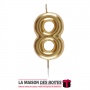 La Maison des Boîtes - Bougie Anniversaire Doré - Chiffre 8 - Tunisie Meilleur Prix (Idée Cadeau, Gift Box, Décoration, Soutenan