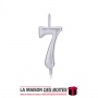 La Maison des Boîtes - Bougie Anniversaire Argent - Chiffre 7 - Tunisie Meilleur Prix (Idée Cadeau, Gift Box, Décoration, Souten