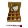 La Maison des Boîtes - Coffret Chocolat de 09 Pièces -Carré Gold - Tunisie Meilleur Prix (Idée Cadeau, Gift Box, Décoration, Sou