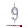 La Maison des Boîtes - Bougie Anniversaire Argent - Chiffre 9 - Tunisie Meilleur Prix (Idée Cadeau, Gift Box, Décoration, Souten