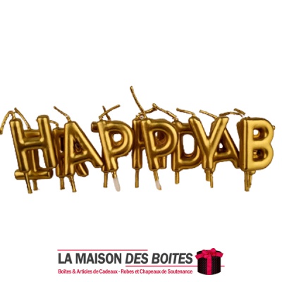 La Maison des Boîtes - 13 Bougies Lettre Happy Birthday - Gold - Tunisie Meilleur Prix (Idée Cadeau, Gift Box, Décoration, Soute