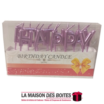 La Maison des Boîtes - 13 Bougies Lettre Happy Birthday - Violet - Tunisie Meilleur Prix (Idée Cadeau, Gift Box, Décoration, Sou
