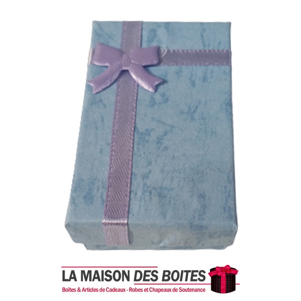 Boite Cadeau pour Porte Clé avec Couvercle - Bleu- (7.5x4.5x2.5)