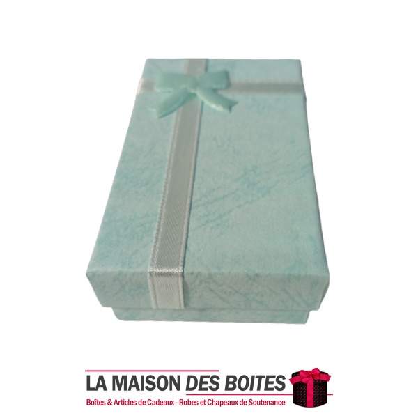 Boite Cadeau pour Porte Clé avec Couvercle - Bleu- (7.5x4.5x2.5)