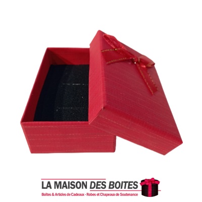 Boite Cadeau pour Porte Clé avec Couvercle - Rouge - (7.5x4.5x2.5)