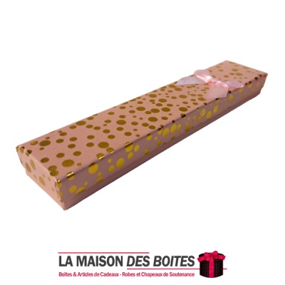 La Maison des Boîtes - Boite Cadeau de Bijou en Papier-Peint (21x4x2.3cm)- Rose - Tunisie Meilleur Prix (Idée Cadeau, Gift Box, 