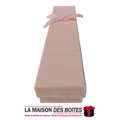 La Maison des Boîtes - Boite Cadeau de Bijou en Papier-Peint (21x4x2.3cm) - Rose - Tunisie Meilleur Prix (Idée Cadeau, Gift Box,