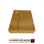 La Maison des Boîtes - Boite Cadeau Rectangulaire de Bijou avec Couvercle  (15.5x11.5x3cm) - Gold Métallique - Tunisie Meilleur 