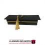 La Maison des Boîtes - Boîte en Daim Rectangulaire pour Soutenance - Noir - (17x5x3.5cm) - Tunisie Meilleur Prix (Idée Cadeau, G