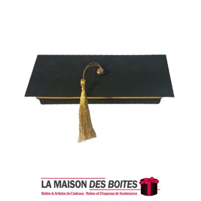 La Maison des Boîtes - Boîte en Daim Rectangulaire pour Soutenance - Noir - (17x5x3.5cm) - Tunisie Meilleur Prix (Idée Cadeau, G