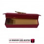 La Maison des Boîtes - Boîte en Daim Rectangulaire pour Soutenance - Rouge -(17x5x3.5cm) - Tunisie Meilleur Prix (Idée Cadeau, G