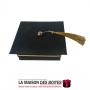 La Maison des Boîtes - Boîte en Daim Carré  pour Soutenance - Noir(10x10x4cm - Tunisie Meilleur Prix (Idée Cadeau, Gift Box, Déc